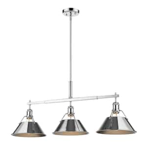 Orwell 3-Light Chrome with Chrome Shade Linear Pendant