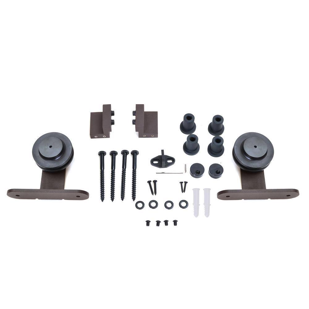 24" x 80" Primed Hollow Core Barn Door Kit with Oil Rubbed Bronze Hardware