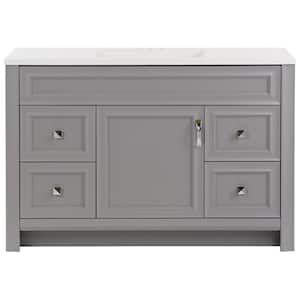 Candlesby 48 in. W x 19 in. D x 33 in. H Single Sink  Bath Vanity in Sterling Gray with White Cultured Marble Top