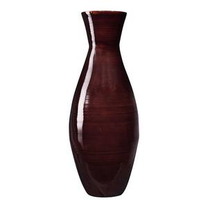 20 in. Brown Decorative Handcrafted Classic Bamboo Floor Vase