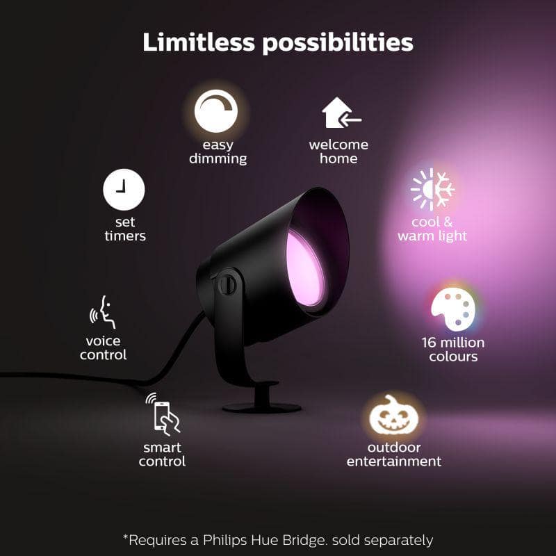 Lily XL Black and White LED Outdoor Spot Light