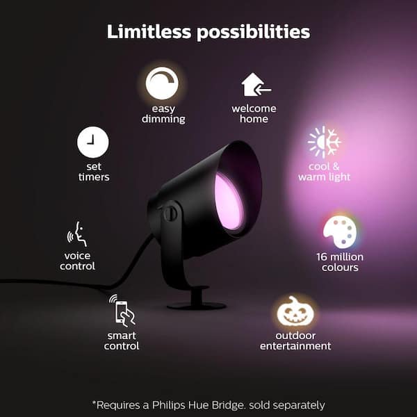 Philips Hue Lily XL Outdoor Black Spot Light Smart Color Changing
