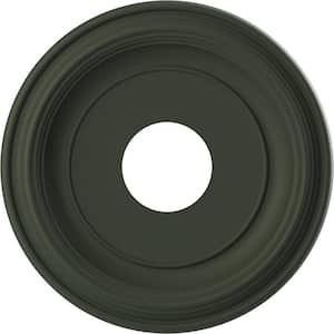 13" O.D. x 3-1/2" I.D. x 1-1/4" P Traditional Thermoformed PVC Ceiling Medallion in UltraCover Satin Hunt Club Green