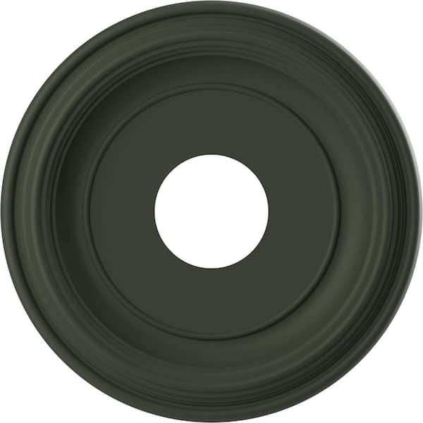 Ekena Millwork 13" O.D. x 3-1/2" I.D. x 1-1/4" P Traditional Thermoformed PVC Ceiling Medallion in UltraCover Satin Hunt Club Green