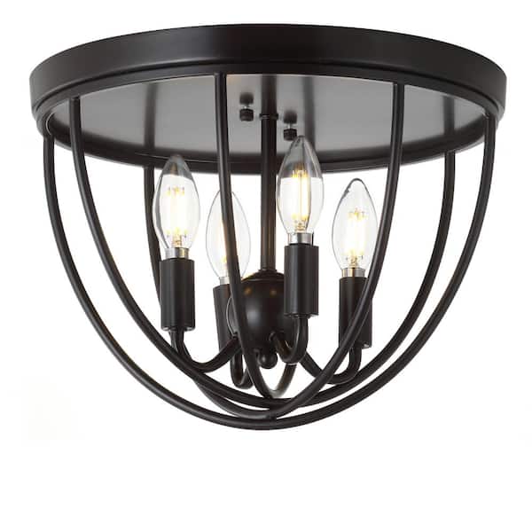 Peter Oil Rubbed Bronze 13.75 in. Metal LED Flushmount