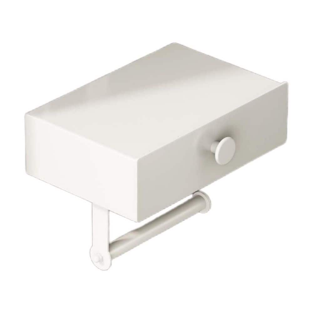 Wall-Mount Toilet Paper Holder in Matte White with Drawer, Self Adhesive Toilet Paper Roll Holder with Storage price history on PriceWatchPro