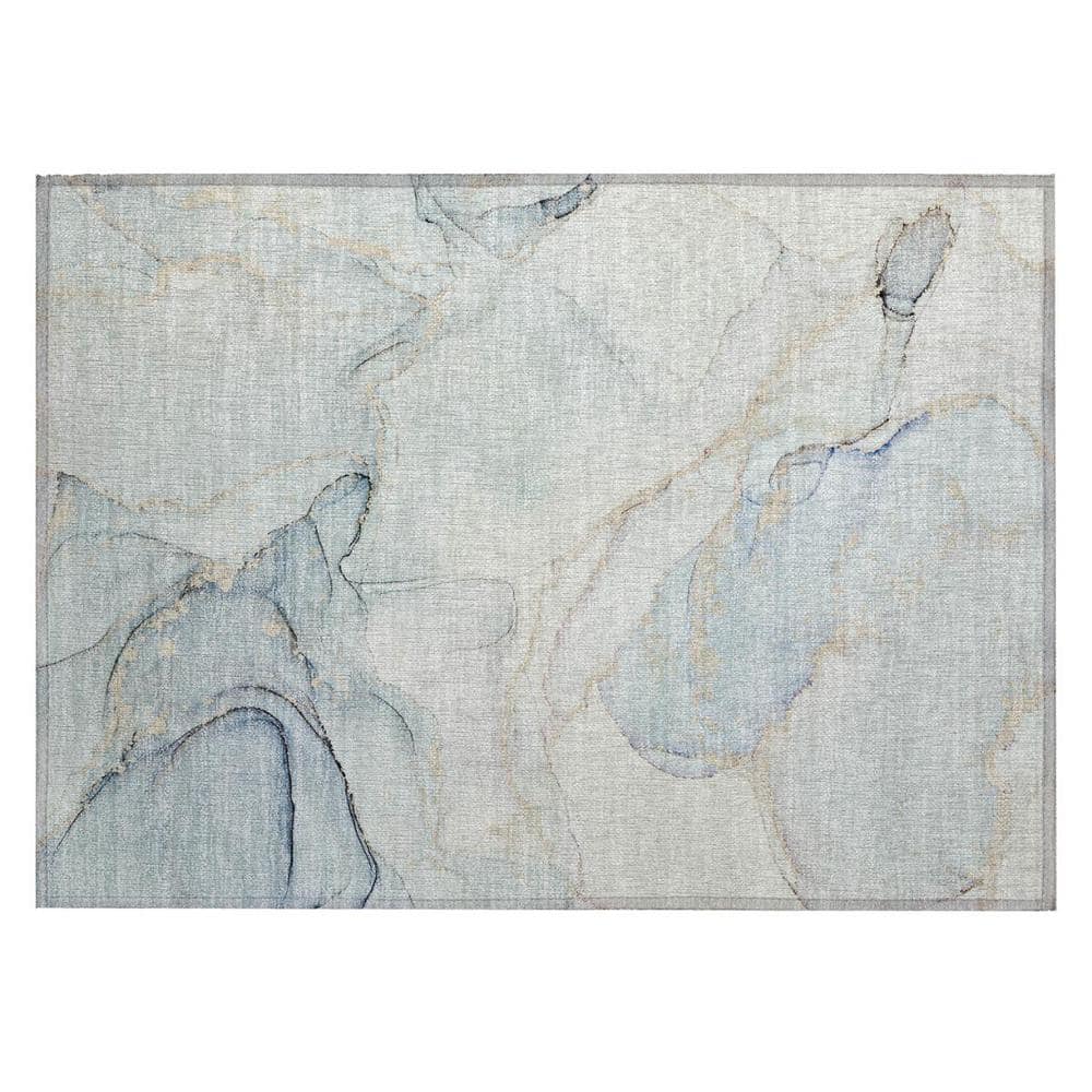 Beige and Blue 2 ft. x 3 ft. Woven Abstract Polyester Rectangle Indoor/Outdoor Area Rug price history on PriceWatchPro