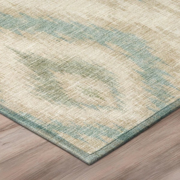 Chantille Machine Washable Indoor/Outdoor Abstract ACN3071 Seafoam 9 ft. x 12 ft. Area Rug