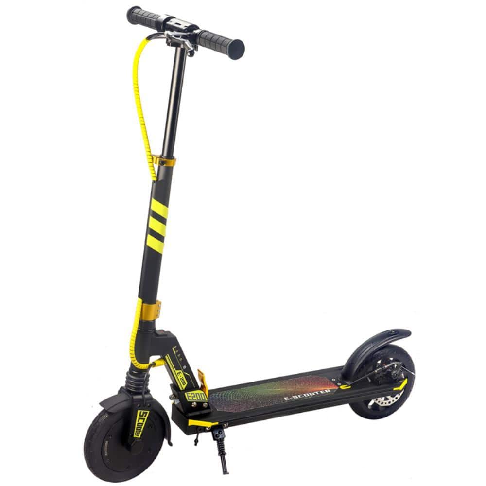 Zeus & Ruta Yellow Electric Scooter with Side Lights, Finger