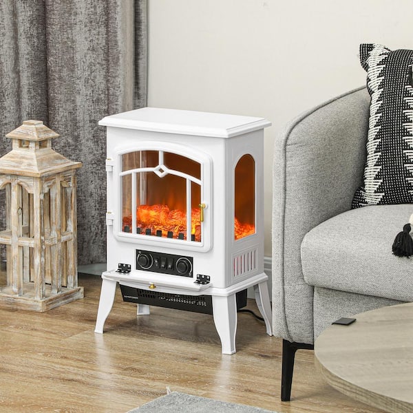 Heat&Breeze 電気ヒーター ホワイト Ahfiwaso 750-Watt/ 1500-Watt White Electric Fireplace Tower