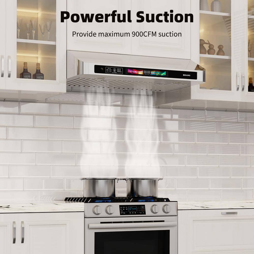 36 Inch Stainless Steel Under Cabinet Range Hood with Voice and Touch Control