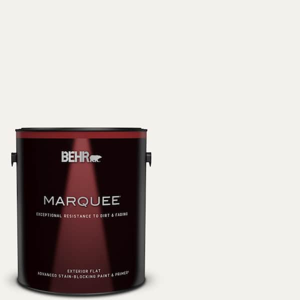 BEHR MARQUEE 1 gal. #W-B-600 Luster White Flat Exterior Paint & Primer