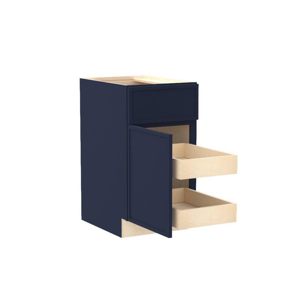 Franklin 18 in. W x 24 in. D x 34.5 in. H Assembled Plywood Base Kitchen Cabinet in Vessel Blue with 2ROT Soft Close LH