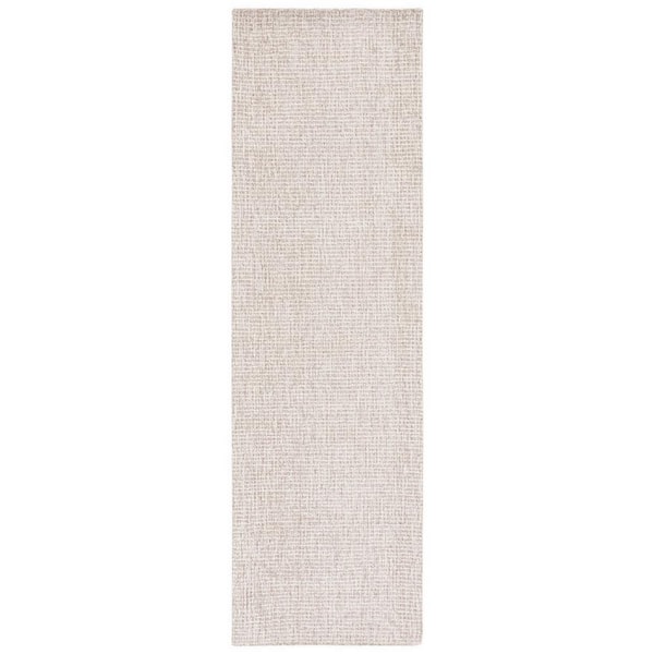 Abstract 2 ft. x 18 ft. Ivory/Gray Speckled Runner Rug