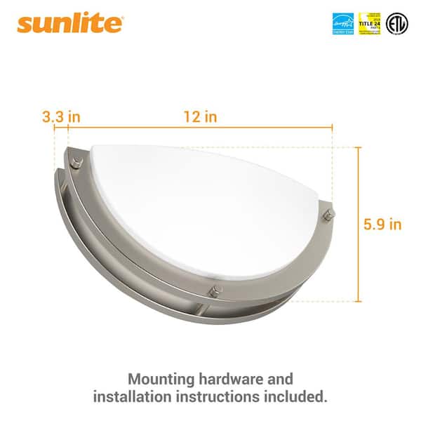 その他 moon Sunlite Half Moon 1-Light Brushed Nickel Integrated LED