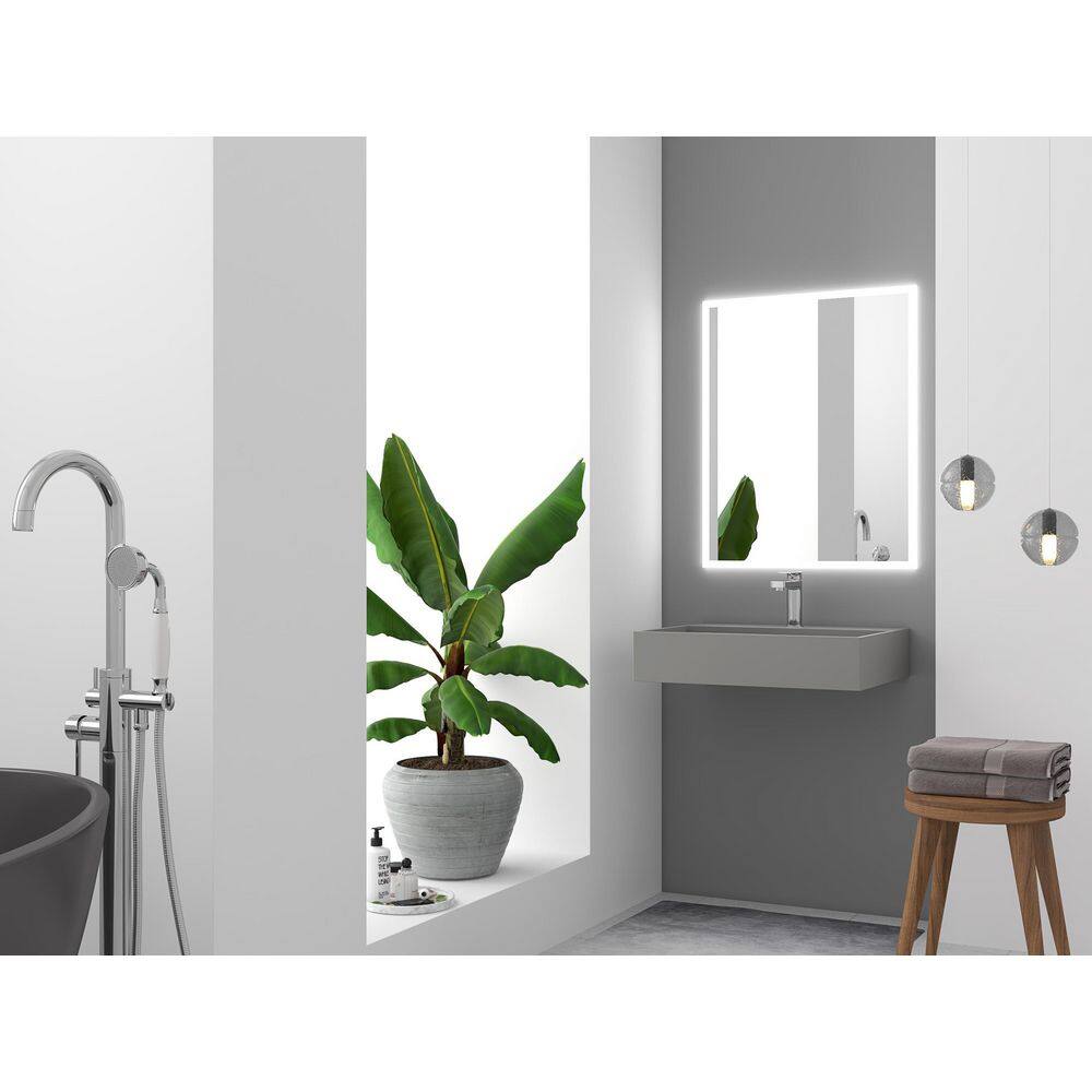 Gray 24" Wall-Mounted Stone Bathroom Sink with Concealed Drain