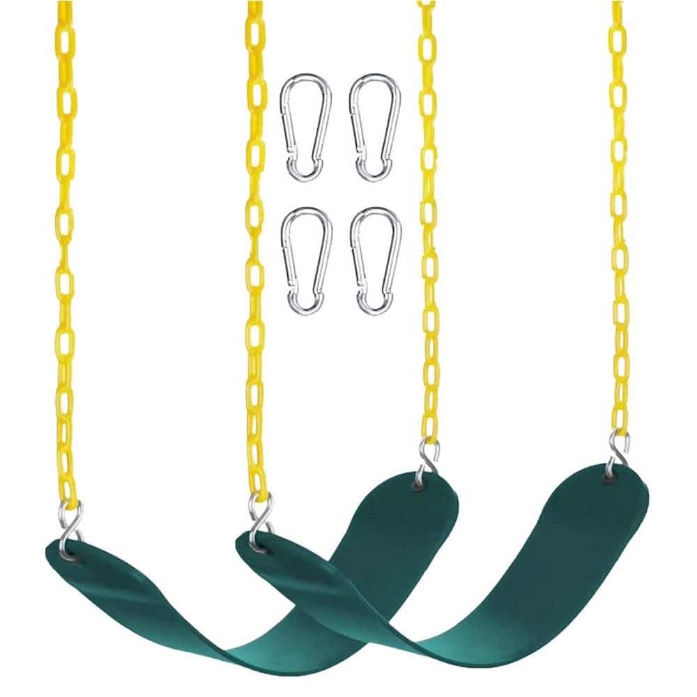 Kids Swing Seat with Plastic Coated Chain, Heavy Duty Outdoor Playground Accessory, Blue - 4 Snap Hooks for Easy price history on PriceWatchPro