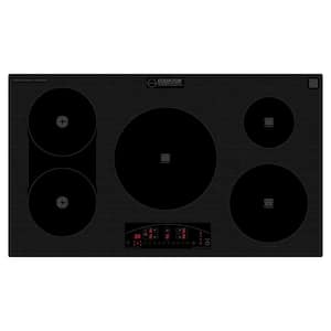 36 in. 240-Volt Built-in Hybrid Cooktop-3 Induction Plus 2 Ceramic Heating Element in Black