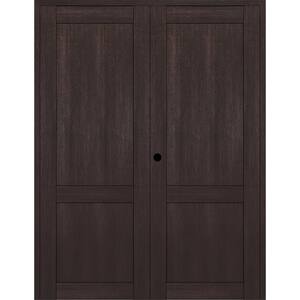 2-Panel Shaker 60 in. x 84 in. Right Active Vera Linga Oak Wood Composite Solid Core Double Prehung Interior Door