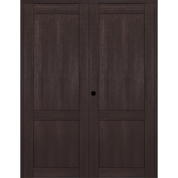 Belldinni 2-Panel Shaker 64 in. x 80 in. Right Active Vera Linga Oak Wood Composite Solid Core Double Prehung Interior Door