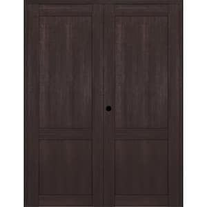 2-Panel Shaker 36 in. x 80 in. Right Active Vera Linga Oak Wood Composite Solid Core Double Prehung Interior Door