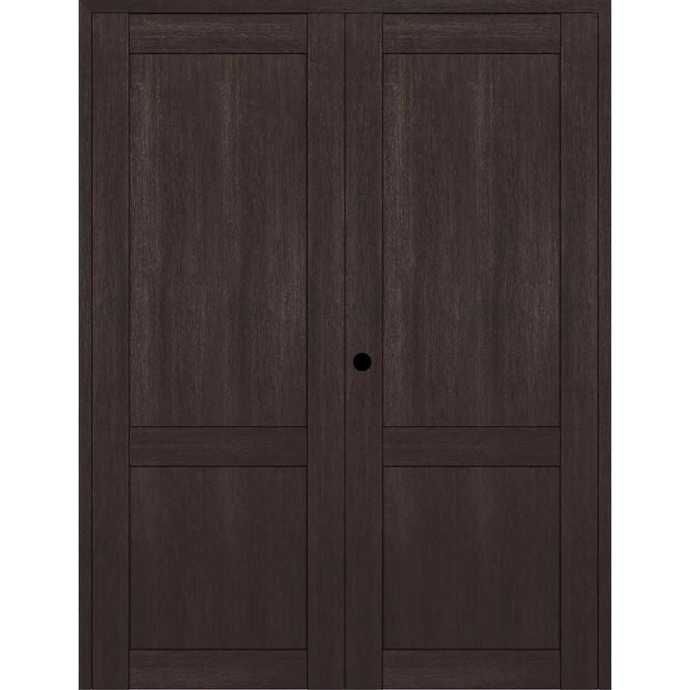 2-Panel Shaker 56 in. x 80 in. Right Active Vera Linga Oak Wood Composite Solid Core Double Prehung Interior Door price history on PriceWatchPro