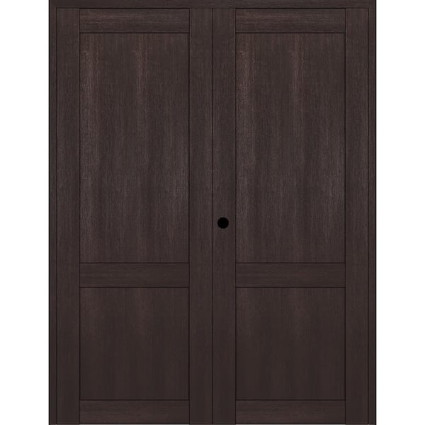 Belldinni 2 Panel Shaker 64 in. x 96 in. Right Active Veralinga Oak Wood Composite Solid Core Double Prehung Interior Door