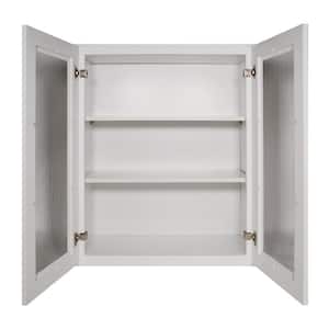 Newport Shaker Dove Ready to Assemble Wall Cabinet with 2-Doors 3-Shelves (30 in. W x 36 in. H x 12 in. D)