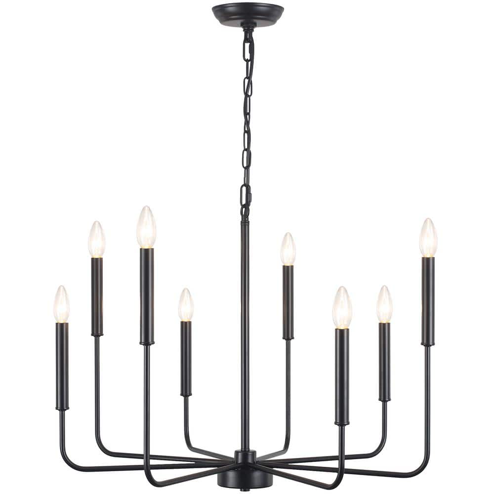 LWYTJO Mercer 8Light Black Classic/Traditional Chandelier for Living