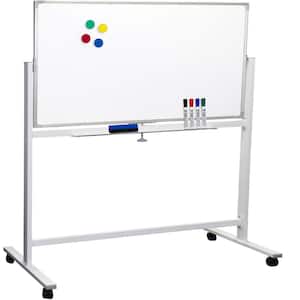 Excello 48 in. x32 in. Double Sided Rolling Whiteboard, White