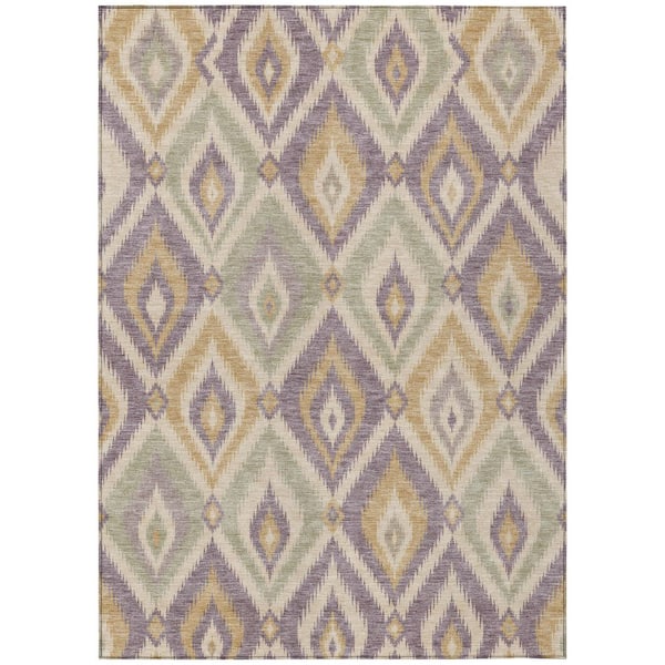 Chantille Machine Washable Indoor/Outdoor Abstract ACN3072 Purple 3 ft. x 5 ft. Area Rug