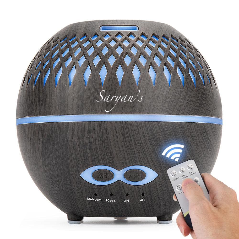 400 ml Dark Wood Grain 7 Color LED Options Humidifier with Remote Control