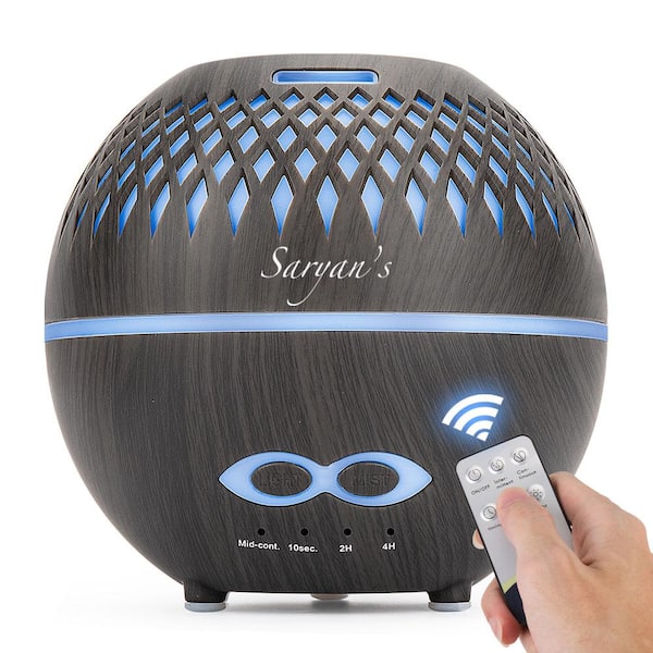 SARYANS ARTHUR LLC 400 ml Dark Wood Grain 7 Color LED Options Humidifier with Remote Control