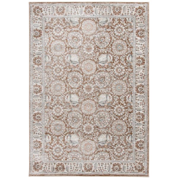 Reynell Brown 10 ft. x 13 ft. Floral Area Rug