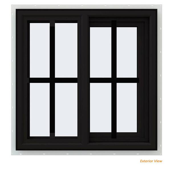 JELD-WEN 24 in. x 24 in. V-4500 Series Black FiniShield Vinyl