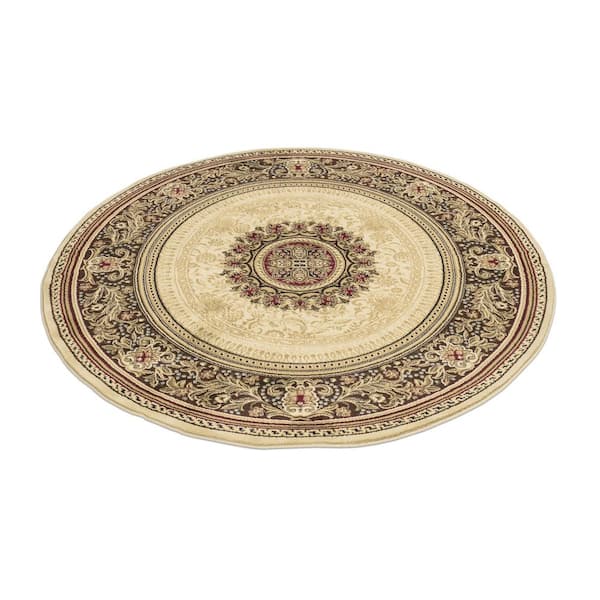 Ankara Chateau Ivory 5 ft. Round Area Rug