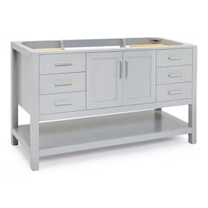 Magnolia 60 in. W x 21.5 in. D x 34.5 in. H Bath Vanity Cabinet without Top in Grey