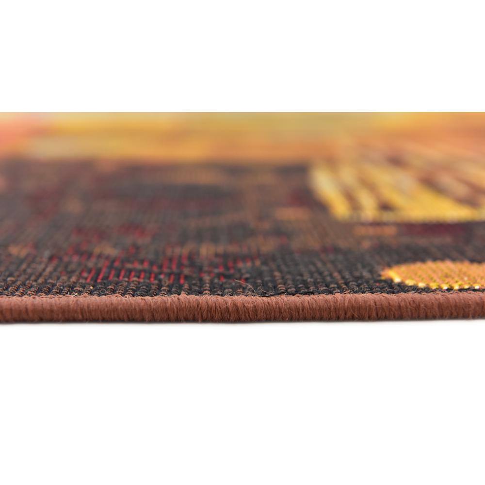 Colorful 6' x 6' Square Outdoor Synthetic Flat Woven Rug