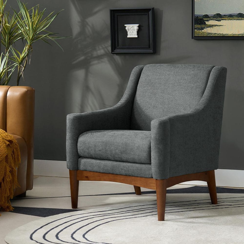 Gerard Charcoal Armchair with Solid Wood Legs price history on PriceWatchPro