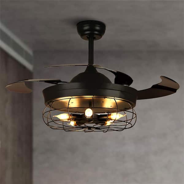 Antoine 36 In Black Ceiling Fan Indoor With Lights And Remote Retractable Blades Fandelier Hy 8361 36b Antoine 36 In Black Ceiling Fan Indoor, 36 Inch Ceiling Fan Home Depot