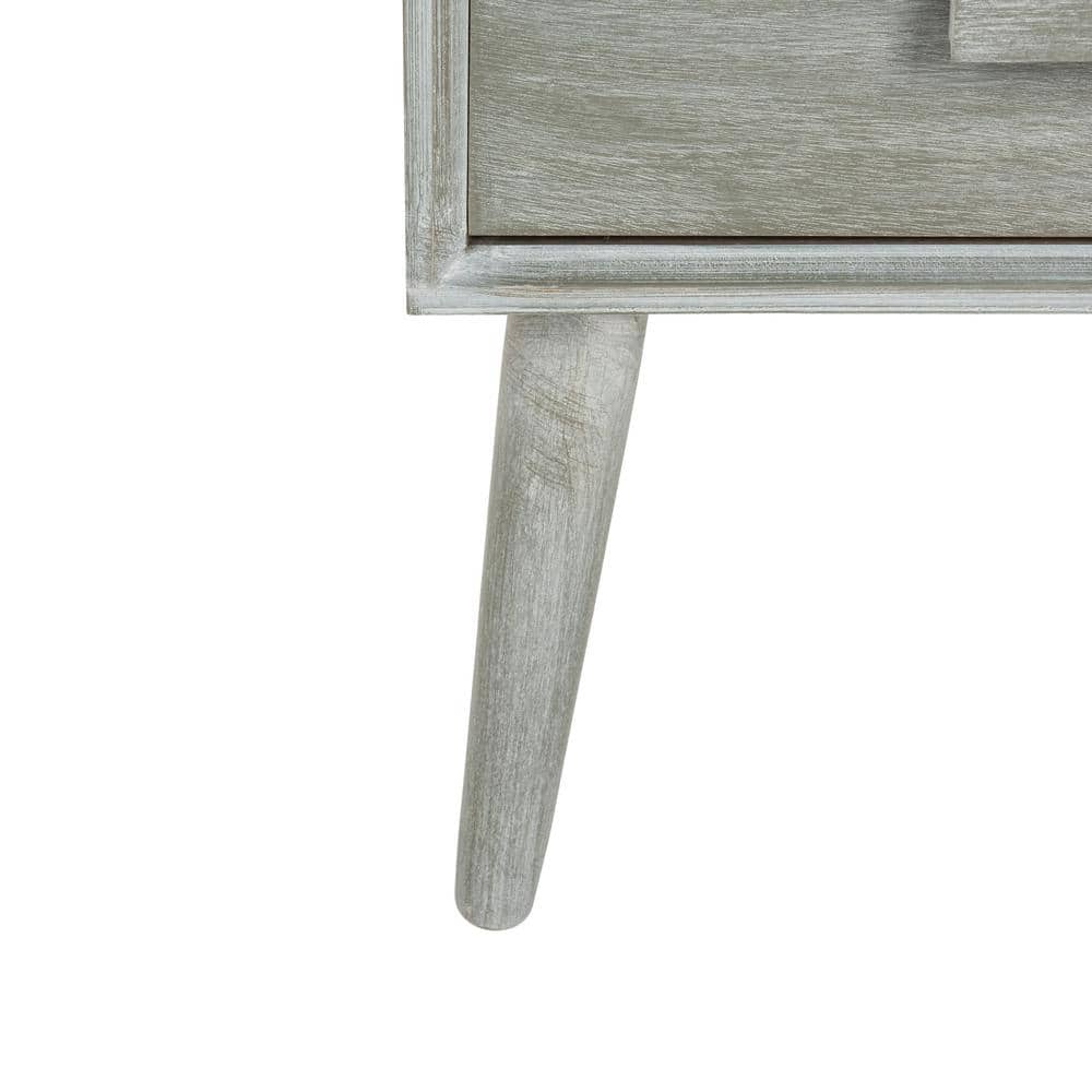 Pomona Slate Grey 3-Drawer Transitional Accent Table