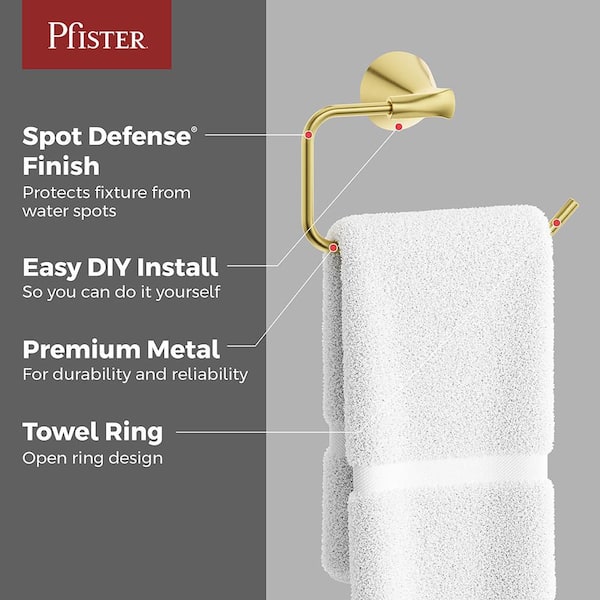 Willa Wall Mounted Towel Ring in Brushed Gold