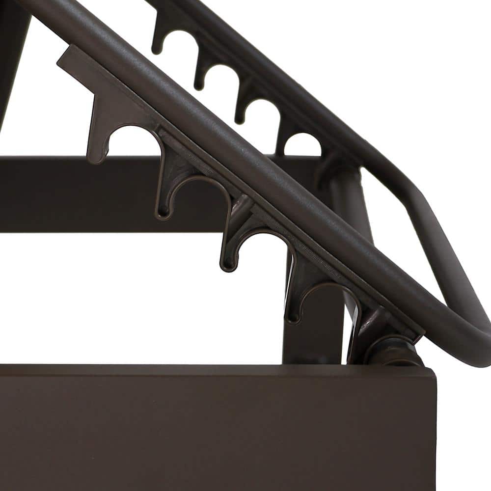 Brown Aluminum Adjustable Outdoor Chaise Lounge Set of 2