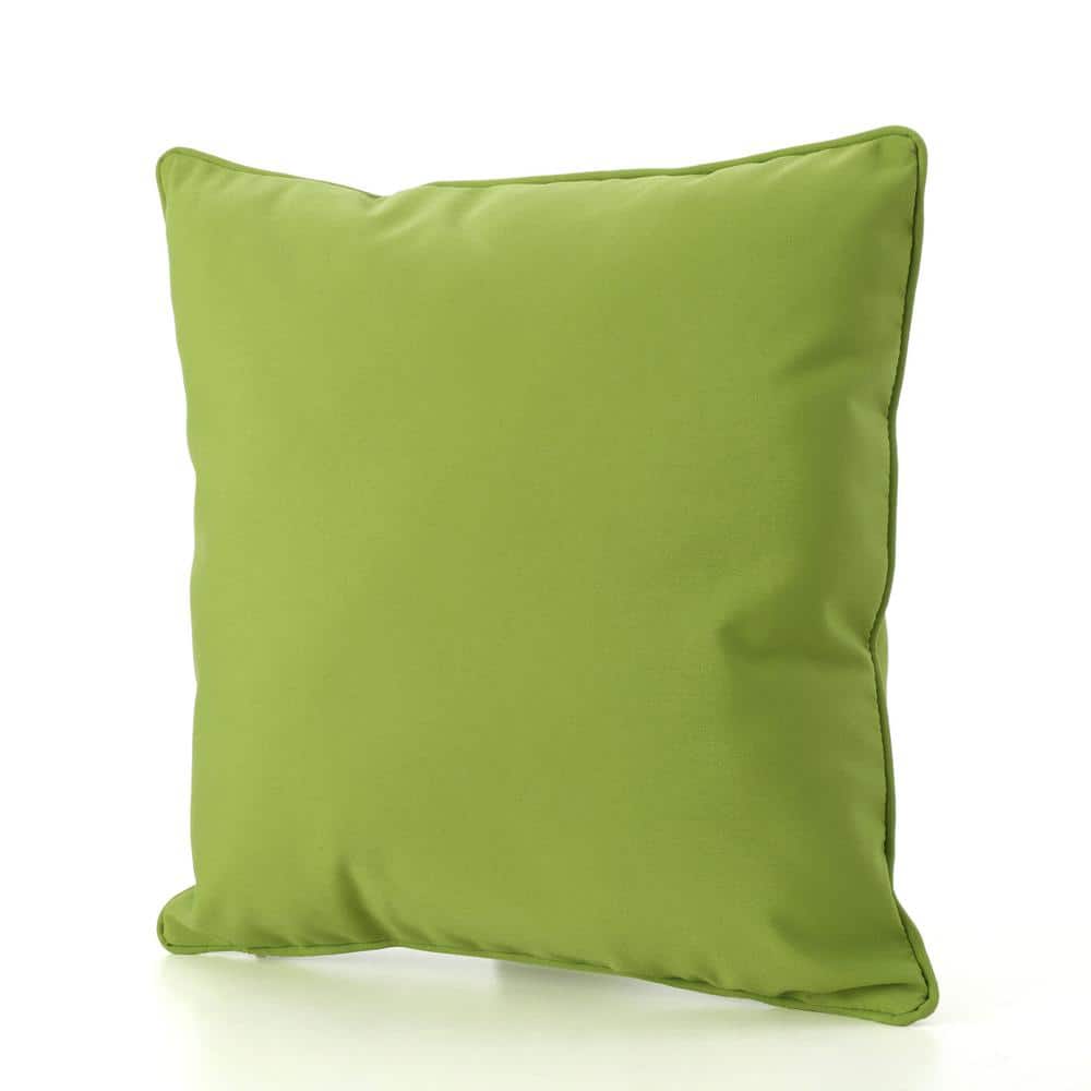 18 in. W x 18 in. H Green Outdoor Throw Pillow, Water Resistant Lumbar Pill