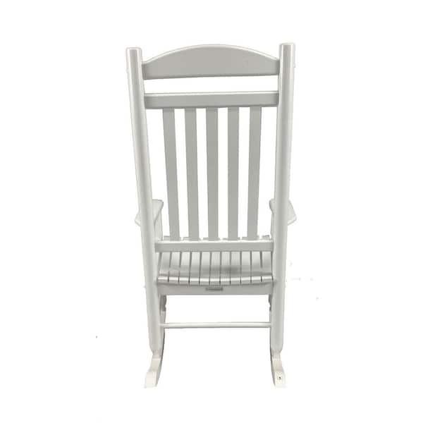 Hampton Bay Patio White Wood Outdoor Rocking Chair Rocker-04 - The Home ...