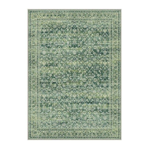 HaiiMeid Secret Garden Green Vintage 8 ft. x 10 ft