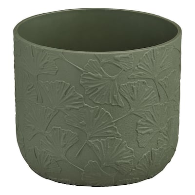 Vigoro 5 in. Cordelia Green Leaf Print Self-Watering Recycled Materials Planter (5 in. D x 4 in. W)