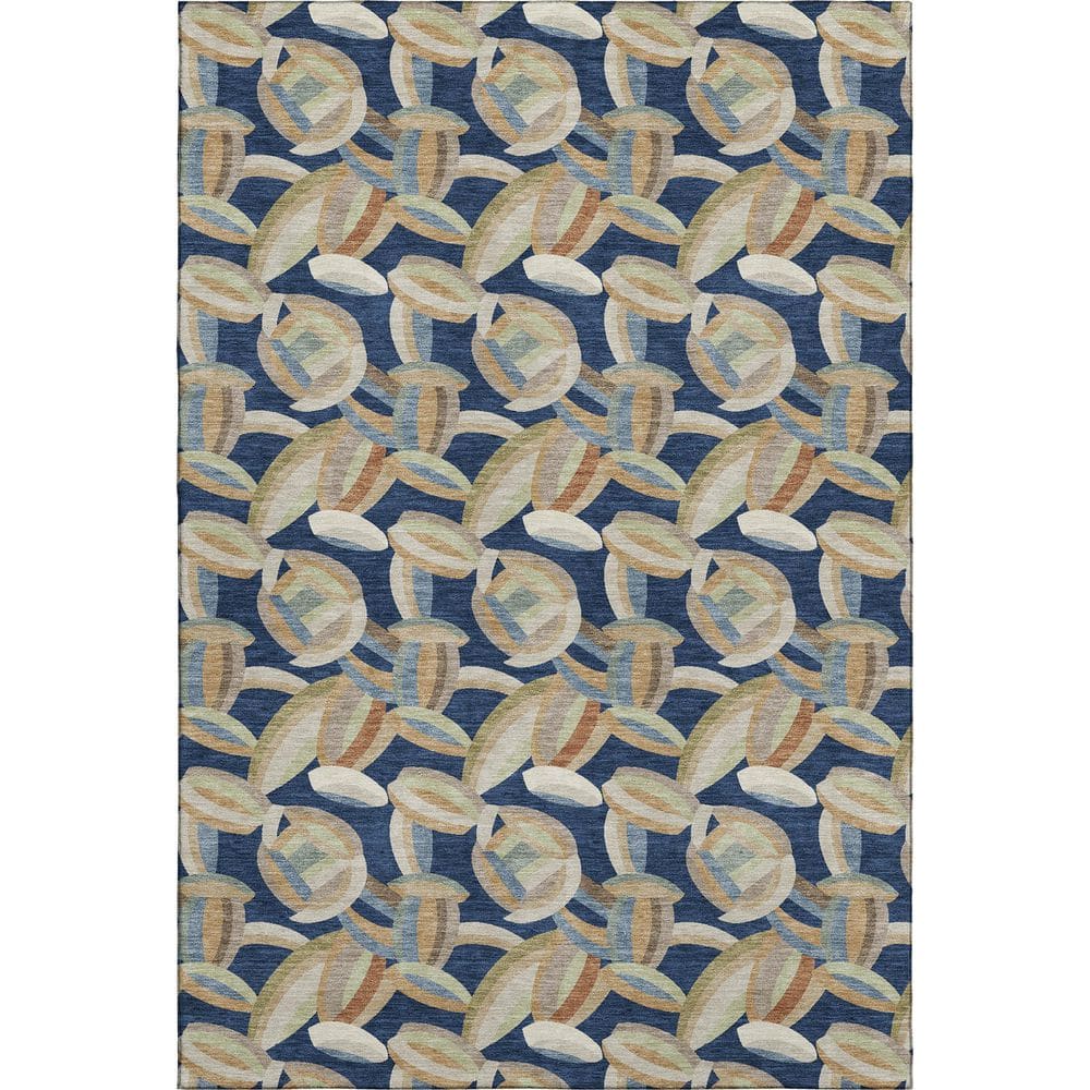 Mayfield Premium Machine Washable Abstract AMF2454 Navy 8 ft. x 10 ft. Area Rug price history on PriceWatchPro