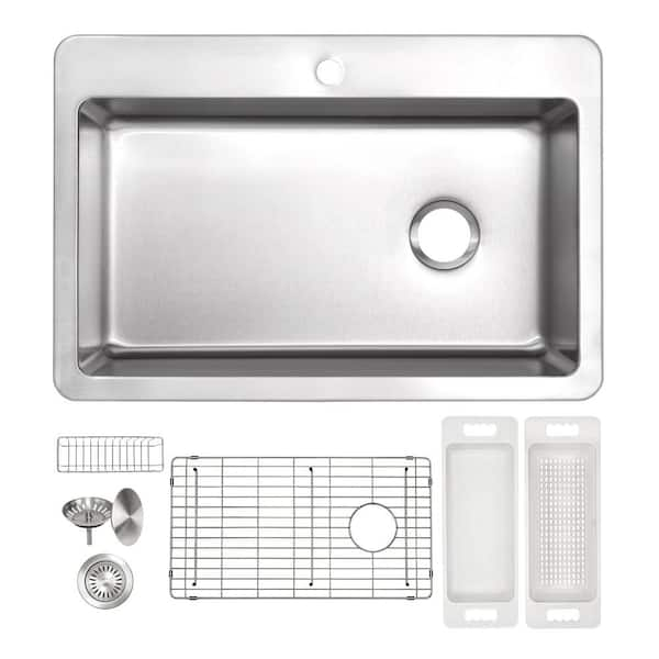 ZUHNE 16-Gauge Stainless Steel Undermount Kitchen Sink with Commercial –  Zuhne