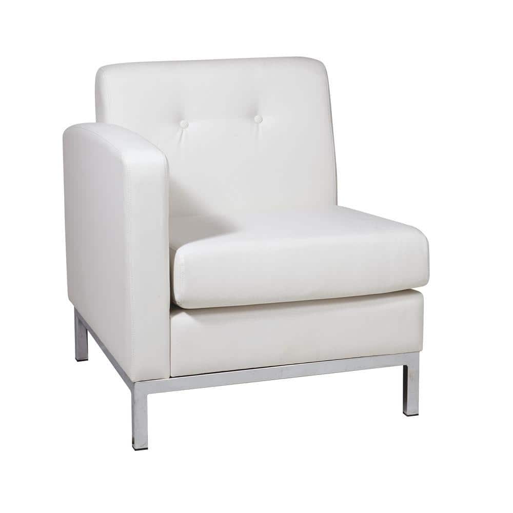 OSP Home Furnishings Wall Street White Faux Leather Sectional